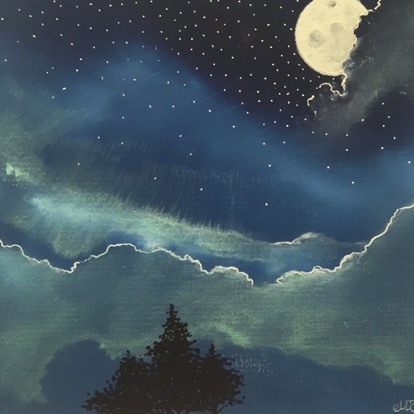 'The Peeking Moon' by artist Maureen Rocksmoore